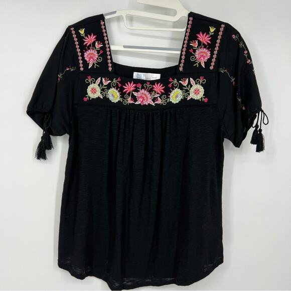 Time and Tru Black Blouse Top Women's Small 4-6 - Picture 1 of 4
